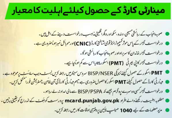Punjab Minority Card eligibility Criteria 